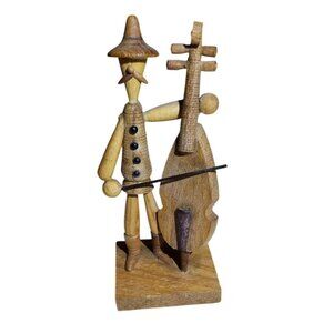 Poland B. Borowik & S. Byliniak Wooden Cello Player With Bow